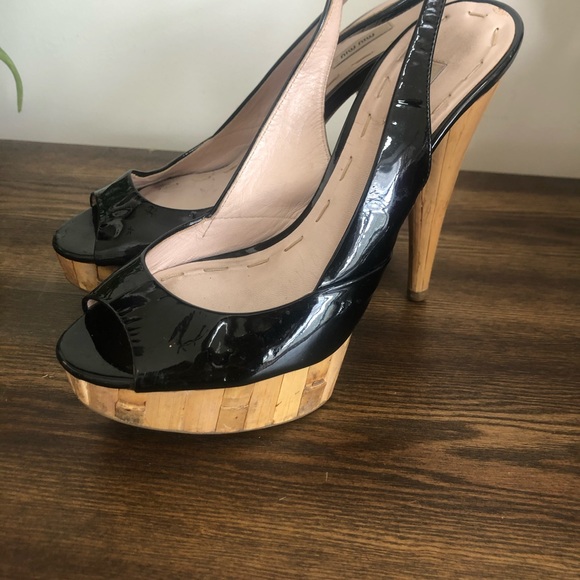 Miu Miu Patent leather wood heeled pumps - Picture 5 of 5